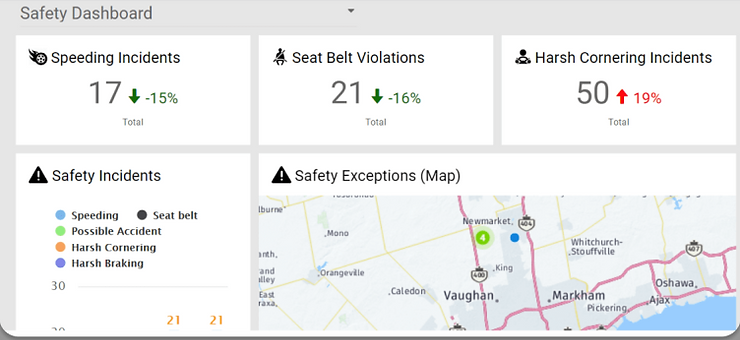 Driver performance tracking in fleet management software