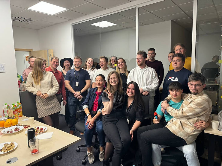 Invatechs team is celebrating the holidays in the office.