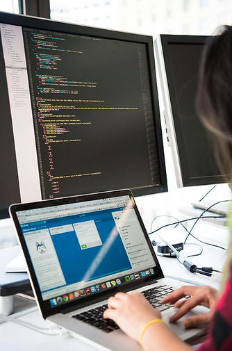 A person creating bospoke software